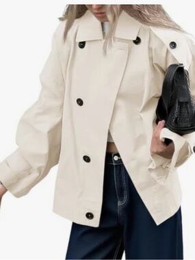 Tankaneo Women Cream “ Apricot “ Trench Coat XL